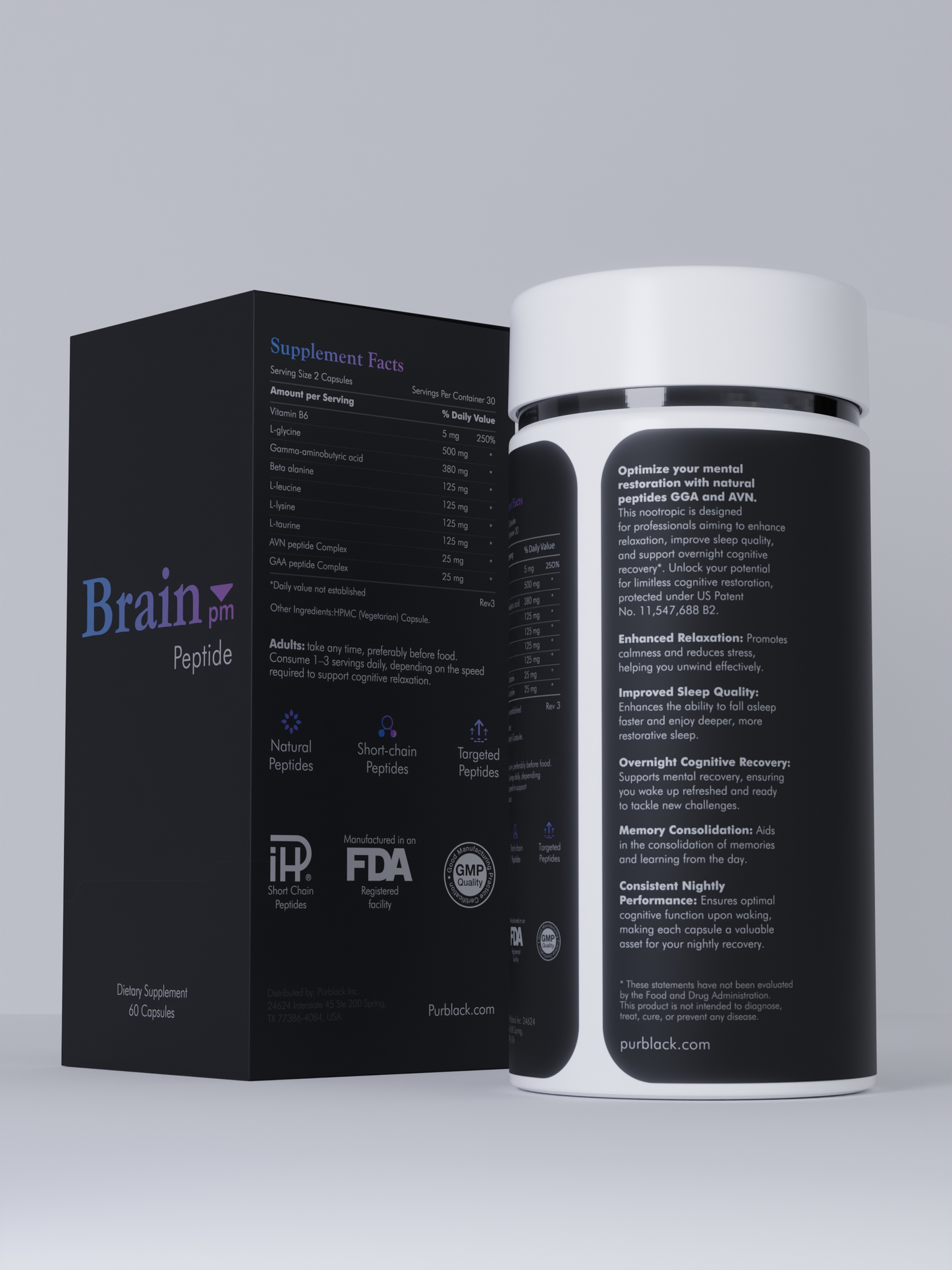 Brain PM Nootropic Peptide Capsules, 60 Count (30 Servings) Success